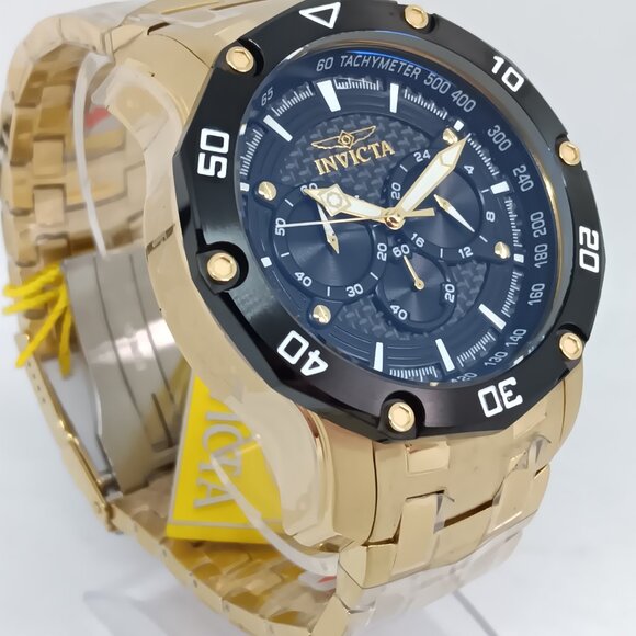 Invicta Pro Diver 37725 Men's 50mm Gold S/Steel Japanese Quartz Chrono Watch NWT - Picture 4 of 16